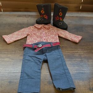 American Girl Saige’s Parade OutfitFloral Top and Jeans Outfit with Boots